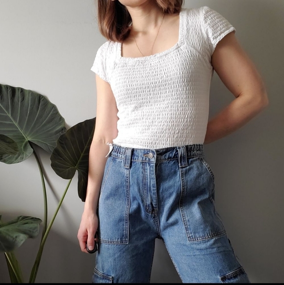 NWT 90s Wide Leg Utility Cargo Jeans - Picture 2 of 12